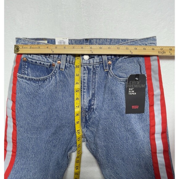 Levi's Premium 512 Reflective Stripe Slim Taper Men's 34x34 Warp Stretch Denim - Picture 5 of 10